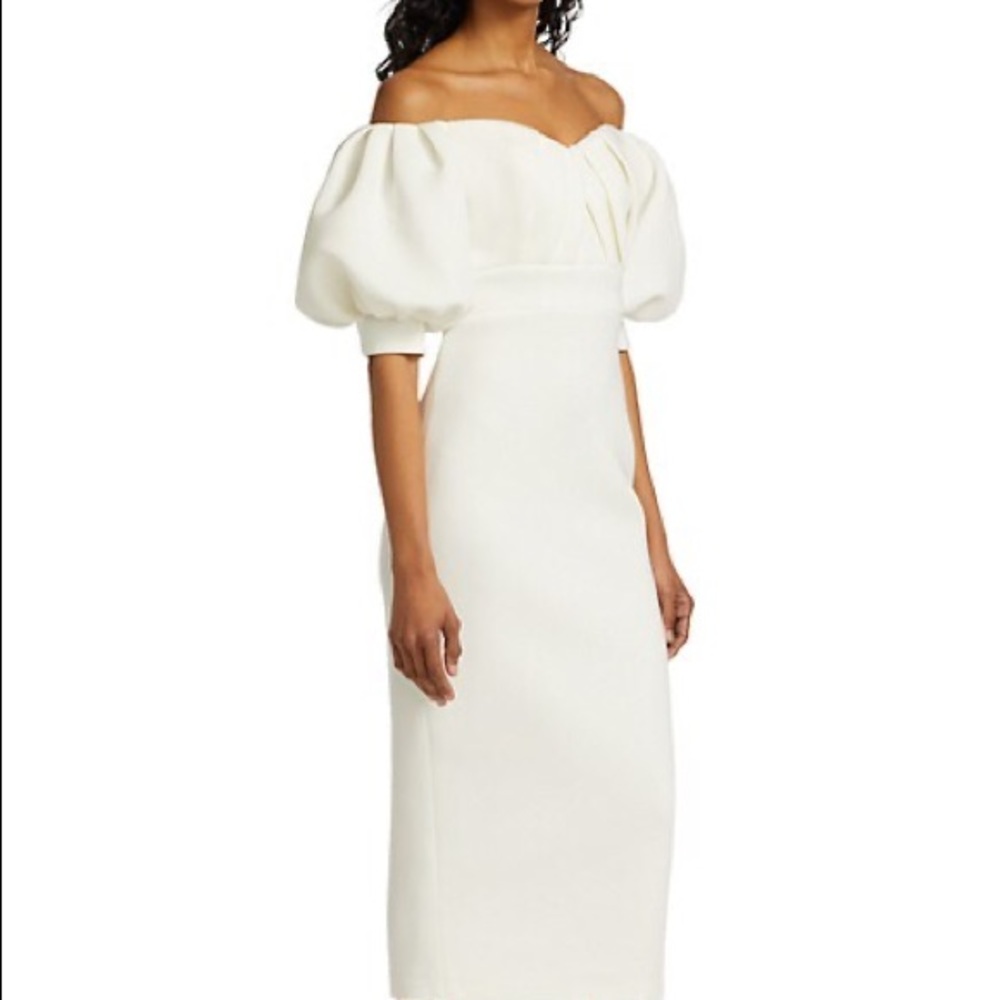 Badgley Mishka Scuba off the shoulder midi